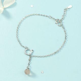 Alloy Cat Faux Crystal Bead Bracelet As Shown In Figure - One Size