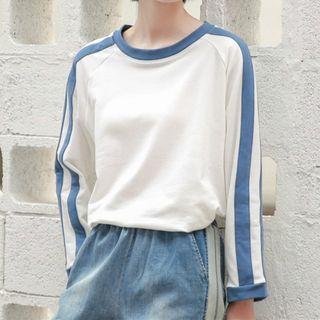 Color Block Striped Long-sleeve T-shirt