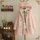 Double-breasted Hooded Woolen Coat