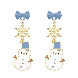 Snowman Drop Earring / Clip-on Earring