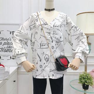 Loose-fit Printed V-neck Shirt