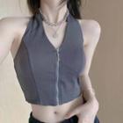 Halter Zipped Top