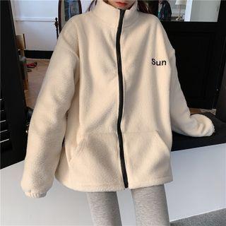 High-neck Chenille Zip Jacket
