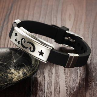 Stainless Steel Zodiac Silicone Bracelet