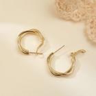 Layered Alloy Hoop Earring 1 Pair - Gold - One Size