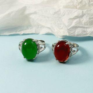 Agate Alloy Open Ring