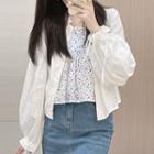 Floral Camisole Top / Long-sleeve Drawstring Light Jacket