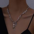 Buckle Clavicle Necklace Silver - One Size