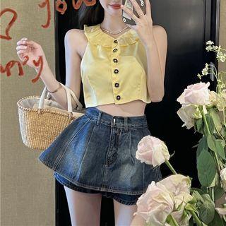 Sleeveless Crop Top / A-line Skorts