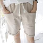 Patch-pocket Cuff-hem Sweat Shorts