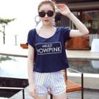 Set: Short-sleeve T-shirt + Swim Shorts + Bikini