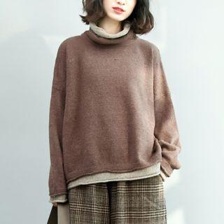 Oversize Sweater / Plaid Cropped Wide-leg Pants