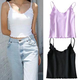 Spaghetti Strap Scallop Top