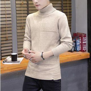 Turtleneck Panel Sweater