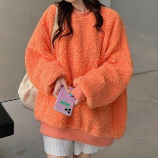 Plain Loose Fit Chenille Sweatshirt