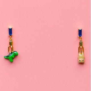 Claw Machine Drop Earring 1 Pair - 925 Silver Needle - Gold - One Size