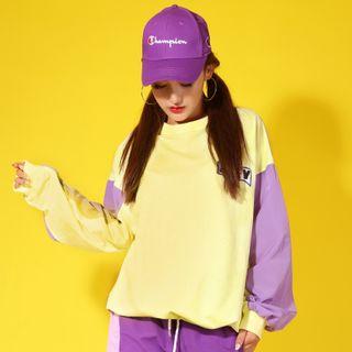 Color Block Pullover Light Yellow - M