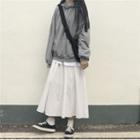 Drawstring Hoodie / A-line Midi Skirt