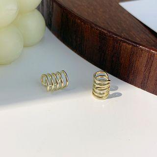 Layered Alloy Cuff Earring My32565 - 1 Pair - Gold - One Size