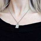 Stainless Steel Embossed Tag Pendant Necklace Silver - One Size