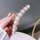 Faux Pearl Hair Clamp White & Gold - One Size