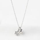 925 Sterling Silver Rhinestone Star & Bell Necklace