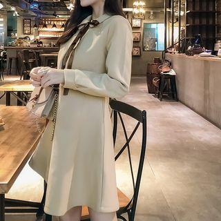 Ribbon Accent Mini Shirtdress