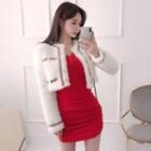 Contrast-trim Crop Dumble Jacket