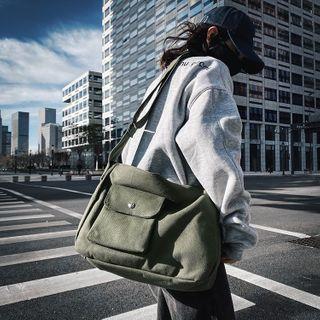 Front Pocket Canvas Cross Shoulder Bag