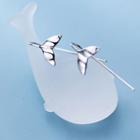 925 Sterling Silver Whale Tail Earring 1 Pair - S925 Silver - One Size