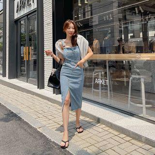 H-line Denim Overall Dress