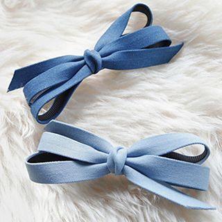 Denim Ribbon Hair Clip