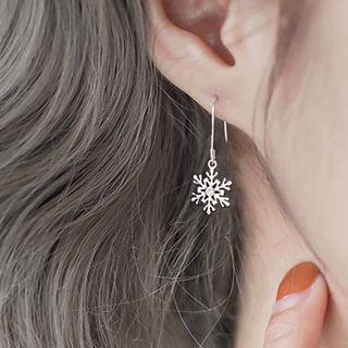 Snowflake Drop Earring 1 Pair - Silver - One Size