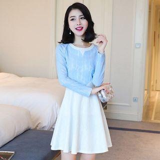 Two-tone A-line Lace Dress