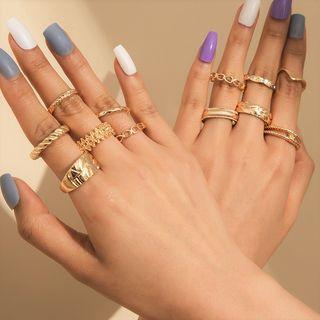 Alloy Ring / Chained Double Ring (various Designs) / Set