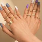 Alloy Ring / Chained Double Ring (various Designs) / Set