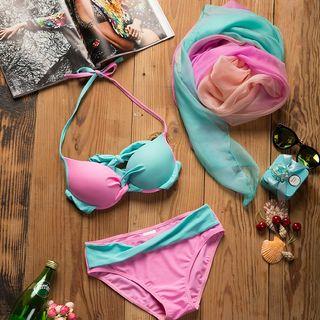 Set: Color Block Bikini + Cover