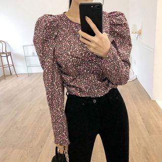 Puff-shoulder Bloom Blouse
