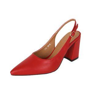Pointy-toe Chunky-heel Slingbacks