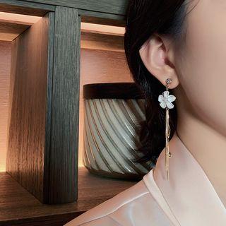 Faux Crystal Flower Alloy Fringed Earring As Shown In Figure - One Size