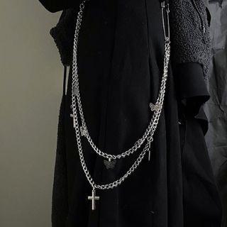 Butterfly Pendant Layered Waist Chain As Shown In Figure - One Size