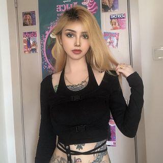 Set: Long-sleeve Buckled Shrug + Cropped Tank Top