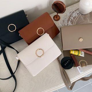 Hoop-detail Flap Shoulder Bag