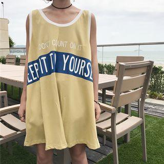 Lettering Tipped Tank Dress
