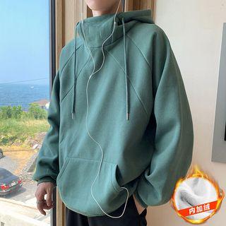 Fleece Lined Plain Hooded Pullover