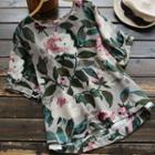 Floral Short-sleeve Top Floral - One Size