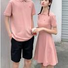 Couple Matching Short-sleeve Polo Shirt / Short-sleeve Mini Polo Dress