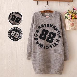 Lettering Knit Dress