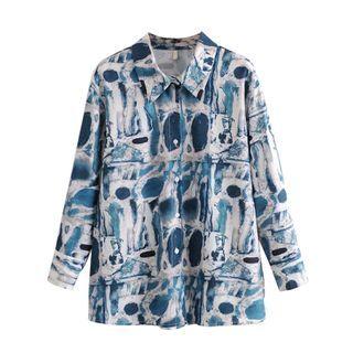Print Shirt Black & Coffee - One Size
