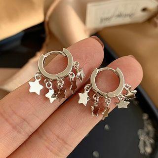 Star Hoop Earring 1 Pair - Hoop Earring - One Size